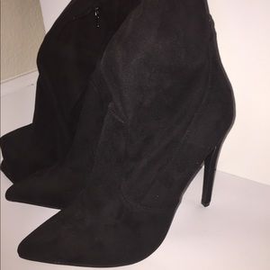 Suede black over the knee boots